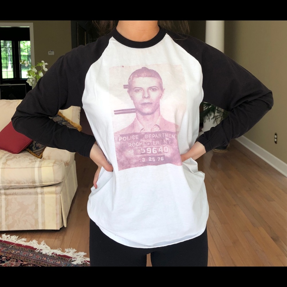 Super cute and comfy David Bowie baseball shirt!